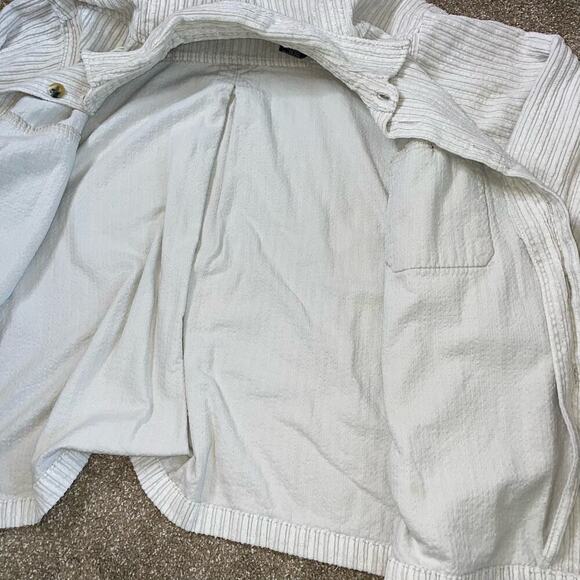 NO FEAR Y2K shirt button up/down ribbed textured men's white SZ LG 90's top - Picture 4 of 7